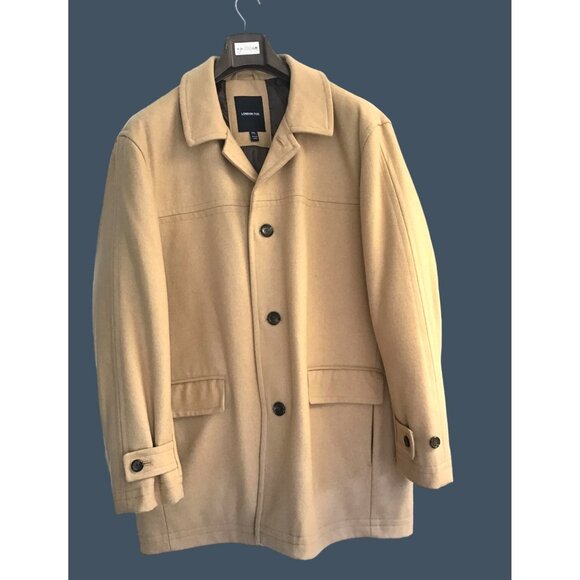 LONDON FOG MENS PENDLETON JACKET 60% WOOL COAT POCKETS BUTTON-UP BEIGE SIZE XXL - Picture 1 of 9